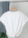 Shein Camiseta informal de manga corta con cuello redondo y estampado de mariposas - Quierox - Tienda Online