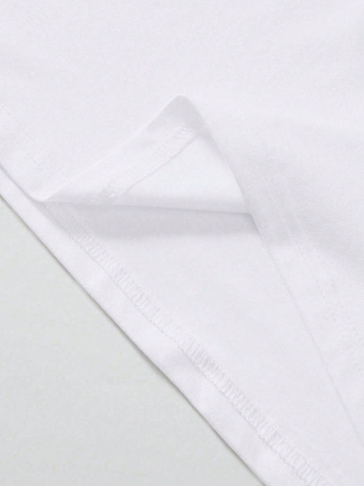 Shein Camiseta informal de manga corta con cuello redondo y estampado de mariposas - Quierox - Tienda Online