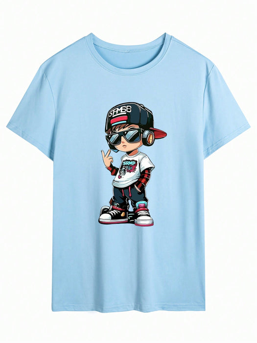 SHEIN Camiseta informal de manga corta con estampado para niños - Quierox - Tienda Online