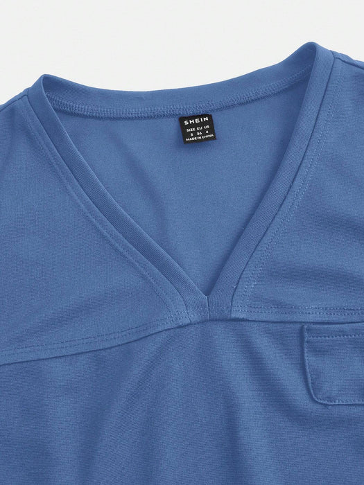 Shein Camiseta médica de manga corta con cuello en V para mujer TaskEZ con 2 bolsillos - Quierox - Tienda Online