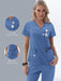 Shein Camiseta médica de manga corta con cuello en V para mujer TaskEZ con 2 bolsillos - Quierox - Tienda Online