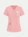 Shein Camiseta médica TaskEZ de 2 bolsillos con cuello en V y manga corta para uniforme de enfermera - Quierox - Tienda Online
