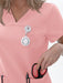 Shein Camiseta médica TaskEZ de 2 bolsillos con cuello en V y manga corta para uniforme de enfermera - Quierox - Tienda Online