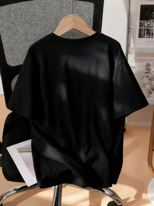 SHEIN Camiseta negra de manga corta, estampado de fútbol "BRO" para niños - Quierox - Tienda Online