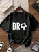 SHEIN Camiseta negra de manga corta, estampado de fútbol "BRO" para niños - Quierox - Tienda Online