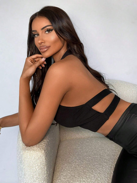 SHEIN Camiseta sin mangas con espalda descubierta y diseño de red - Quierox - Tienda Online