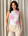 SHEIN Camiseta sin mangas elegante y casual para mujer Aloruh con estampado de lirios - Quierox - Tienda Online