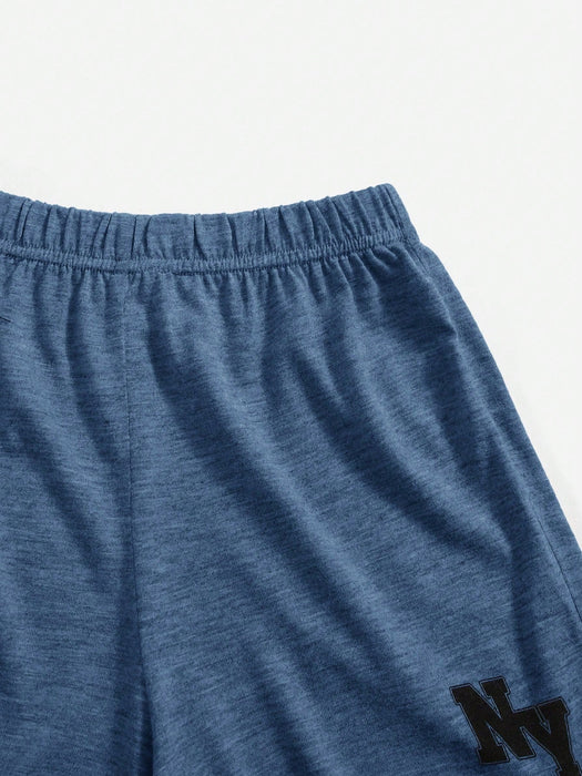 SHEIN Camiseta sin mangas y pantalones cortos con estampado de letras para niño pequeño - Quierox - Tienda Online