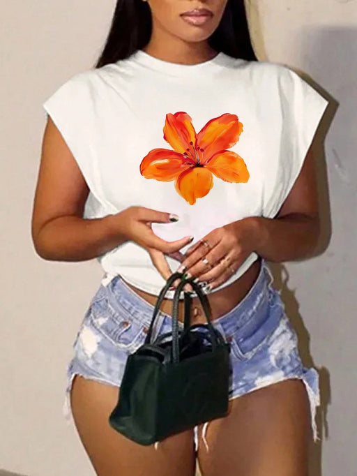 SHEIN Camiseta Slaydiva casual, divertida, con estampado de letras, sin mangas, para mujer - Quierox - Tienda Online