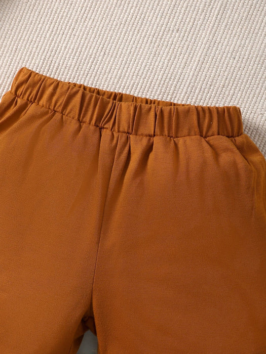 SHEIN Camiseta y pantalones cortos a rayas para niños pequeños - Quierox - Tienda Online