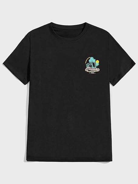 Shein Camisetas gráficas de cuello redondo y manga corta para hombre - Quierox - Tienda Online
