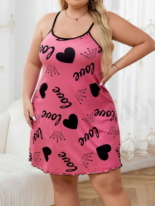 SHEIN Camisón de pijama con gráfico de corazón y letra - Quierox - Tienda Online