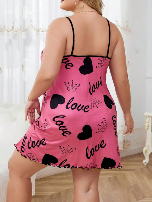 SHEIN Camisón de pijama con gráfico de corazón y letra - Quierox - Tienda Online