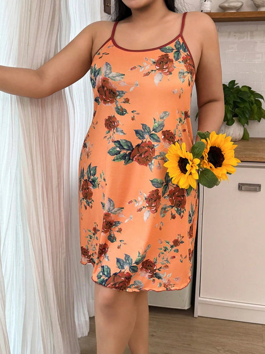 SHEIN Camisón holgado de mujer con estampado floral y acabado de recorte en escalera - Quierox - Tienda Online