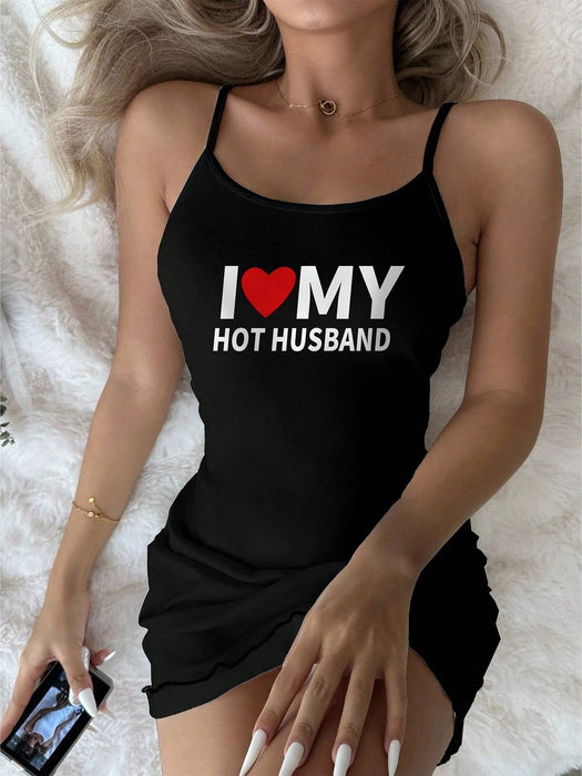 SHEIN Camisón informal de mujer con estampado de letras - Quierox - Tienda Online