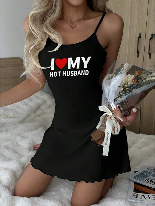 SHEIN Camisón informal de mujer con estampado de letras - Quierox - Tienda Online