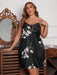 SHEIN Camisón y bata de satén con encaje de contraste y estampado floral - Quierox - Tienda Online
