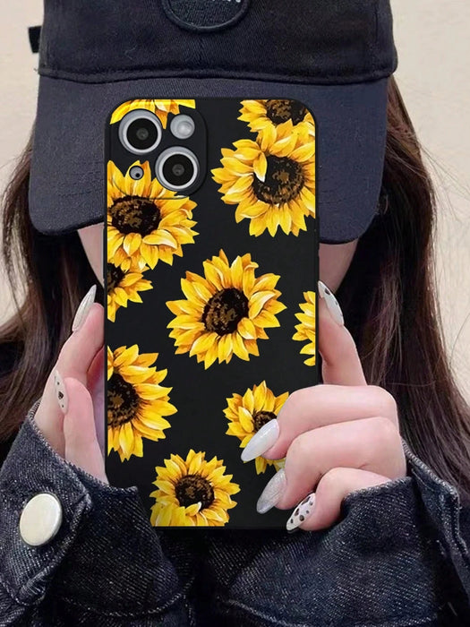 SHEIN Carcasa anticaída para teléfono con patrón de girasol de flores de verano - Quierox - Tienda Online