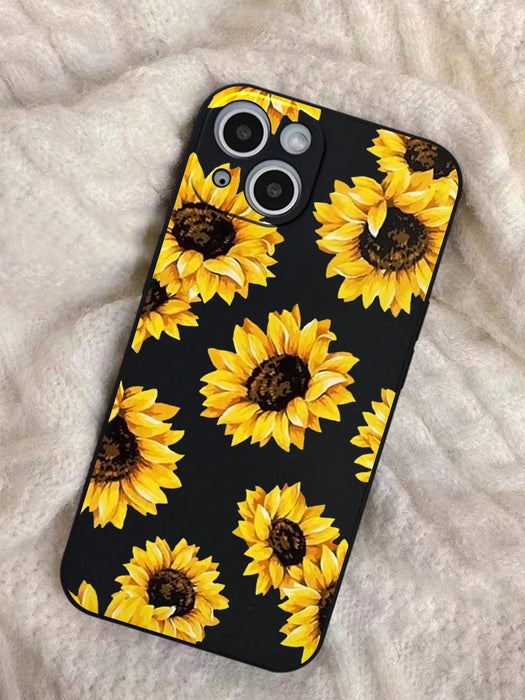 SHEIN Carcasa anticaída para teléfono con patrón de girasol de flores de verano - Quierox - Tienda Online