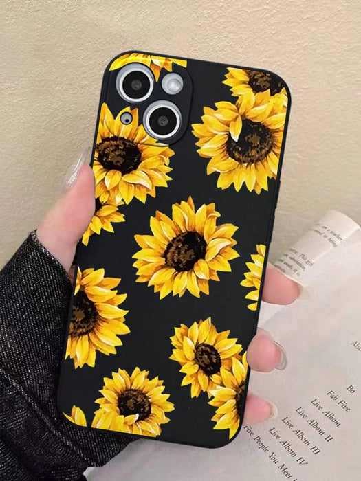 SHEIN Carcasa anticaída para teléfono con patrón de girasol de flores de verano - Quierox - Tienda Online