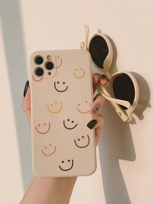 Shein Carcasa de teléfono con dibujo de sonrisa compatible con iPhone 12 - Quierox - Tienda Online