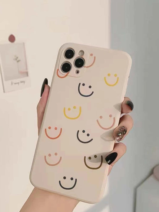 Shein Carcasa de teléfono con dibujo de sonrisa compatible con iPhone 12 - Quierox - Tienda Online