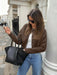 SHEIN Cárigan de Punto Corto con Botones Delanteros, Manga Larga y Cuello Redondo - Quierox - Tienda Online