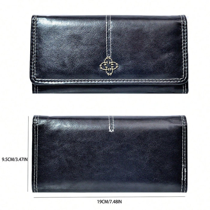 SHEIN Cartera de mano para mujer, estilo europeo y americano, de cuero encerado retro - Quierox - Tienda Online