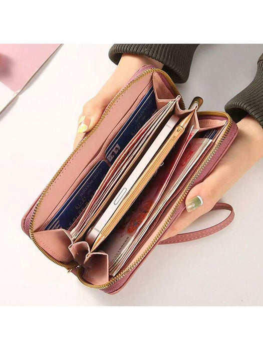 SHEIN Cartera de mujer con doble cremallera y gran capacidad - Quierox - Tienda Online