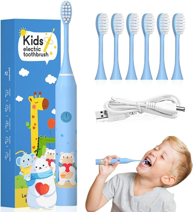 SHEIN Cepillo de Dientes Inteligente Recargable Para Niños, con 6 Cabezales de Cepillo - Quierox - Tienda Online