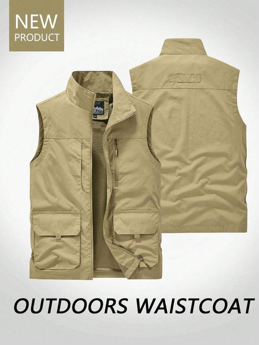 SHEIN Chaleco unisex sin mangas, de color liso, con múltiples bolsillos, estilo casual - Quierox - Tienda Online