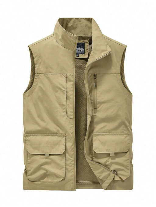 SHEIN Chaleco unisex sin mangas, de color liso, con múltiples bolsillos, estilo casual - Quierox - Tienda Online