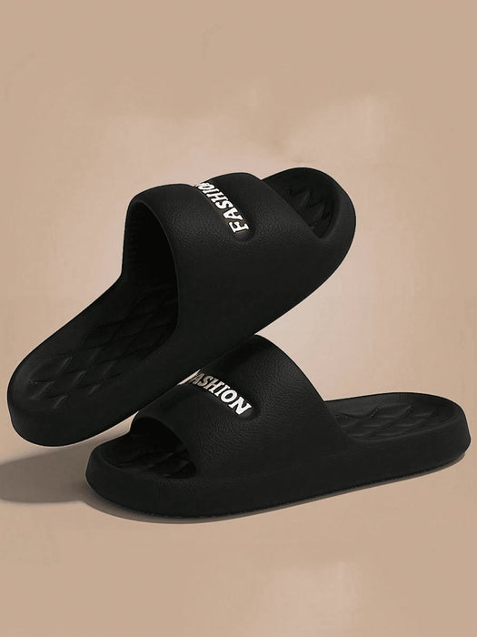 Shein Chanclas de moda todo a juego para hombres con letra negra, hechas de material EVA grueso - Quierox - Tienda Online