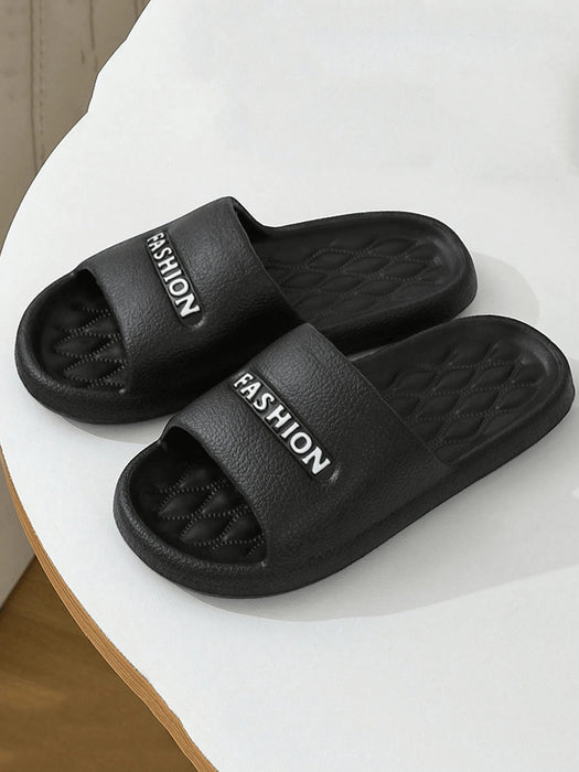 Shein Chanclas de moda todo a juego para hombres con letra negra, hechas de material EVA grueso - Quierox - Tienda Online