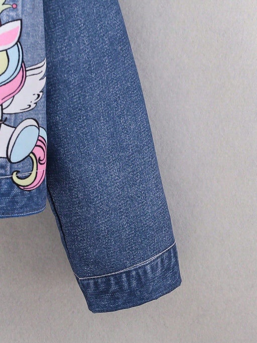 SHEIN Chaqueta corta de unicornio con estampado de unicornio para niña - Quierox - Tienda Online
