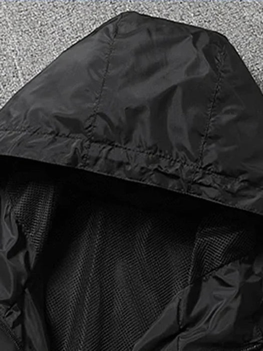 SHEIN Chaqueta cortavientos con capucha para hombre, abrigo deportivo ajustado - Quierox - Tienda Online