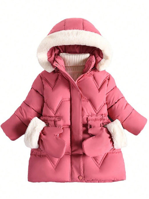 SHEIN Chaqueta infantil para niñas, abrigo grueso y elegante de largo medio con forro - Quierox - Tienda Online