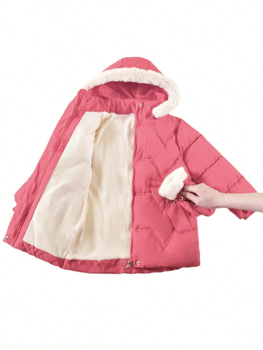 SHEIN Chaqueta infantil para niñas, abrigo grueso y elegante de largo medio con forro - Quierox - Tienda Online