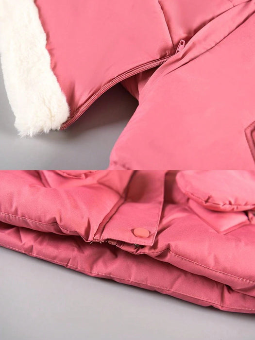 SHEIN Chaqueta infantil para niñas, abrigo grueso y elegante de largo medio con forro - Quierox - Tienda Online