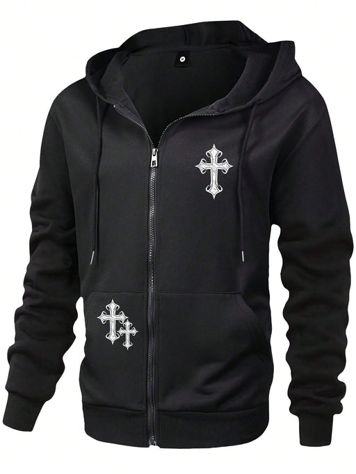 SHEIN Chaqueta informal con estampado gráfico para hombre, bolsillos con cremallera - Quierox - Tienda Online