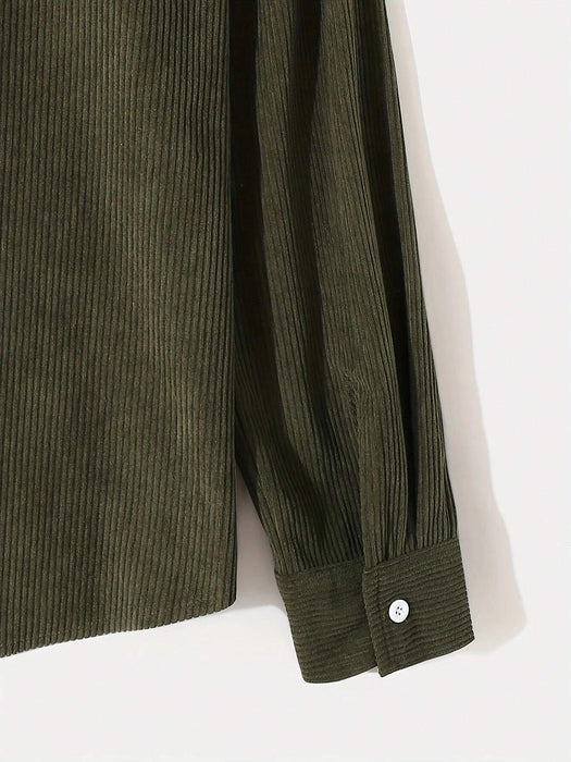 SHEIN Chaqueta informal de pana con cuello alto y bloques de color para hombre - Quierox - Tienda Online