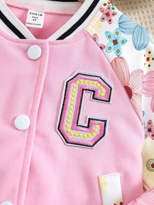 Shein Chaqueta universitaria y pantalones deportivos con mangas raglán - Quierox - Tienda Online