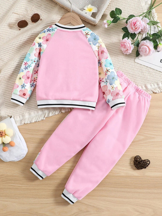 Shein Chaqueta universitaria y pantalones deportivos con mangas raglán - Quierox - Tienda Online