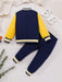 Shein Chaqueta universitaria y pantalones deportivos con parches de letras y rayas para bebé niño - Quierox - Tienda Online