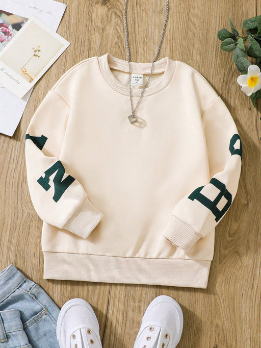 SHEIN Chica Joven Sudadera con estampado de letra - Quierox - Tienda Online