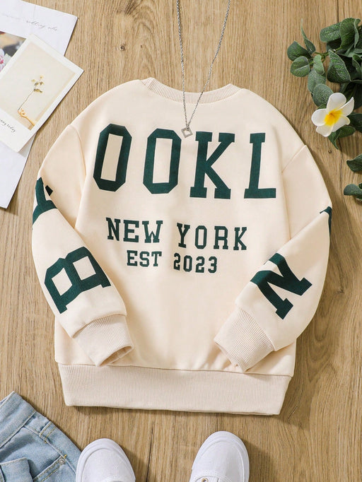 SHEIN Chica Joven Sudadera con estampado de letra - Quierox - Tienda Online