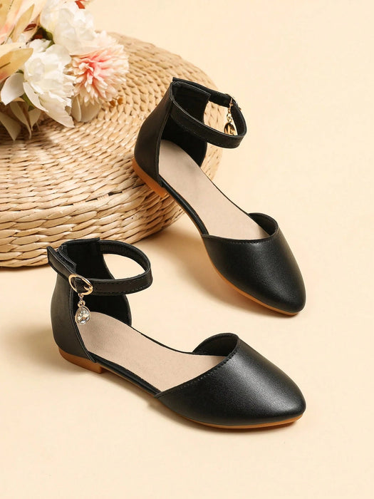 SHEIN Chicas Zapatillas con tira tobillera con diseño de hebilla cierre de gancho - Quierox - Tienda Online