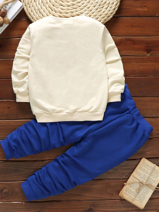 SHEIN Chico joven con bordado de oso con parche con capucha Cazadora con pantalones deportivos & Camiseta - Quierox - Tienda Online