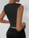 SHEIN Chiquease Top De Tanque Plisado De Cuello Redondo Para Mujeres - Quierox - Tienda Online