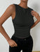 SHEIN Chiquease Top De Tanque Plisado De Cuello Redondo Para Mujeres - Quierox - Tienda Online